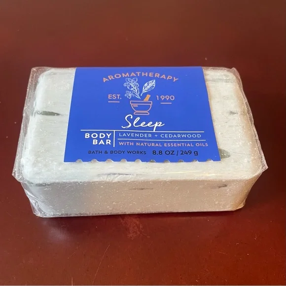 NEW BATH & BODY WORKS AROMATHERAPY LAVENDER & CEDARWOOD SLEEP BAR SOAP Oil 8.8oz - Picture 7 of 7